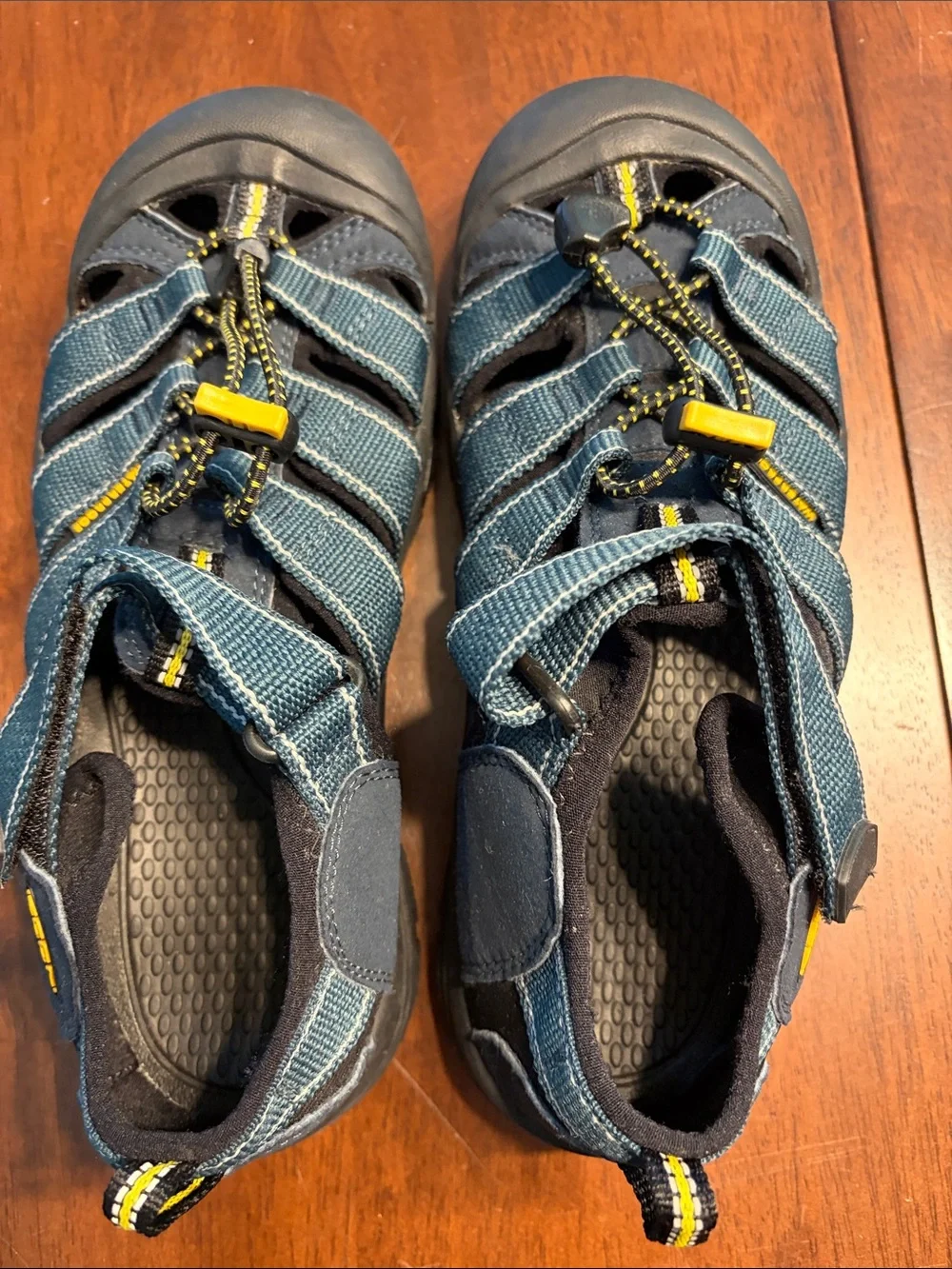 Keen Kids Navy Blue Sandals with Yellow Accents never worn